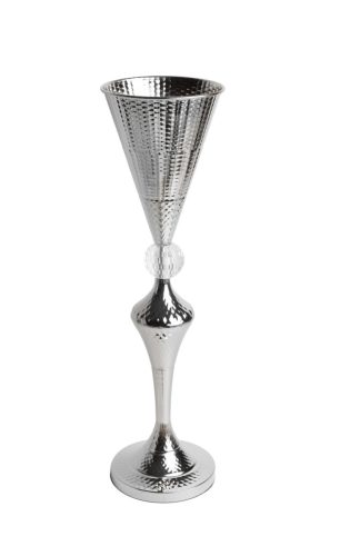 METALLVASE FUSS+KRST.SILBER14*53