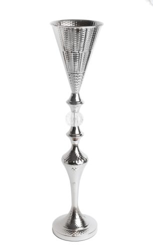 METALLVASE FUSS+KRST.SILBER14*64