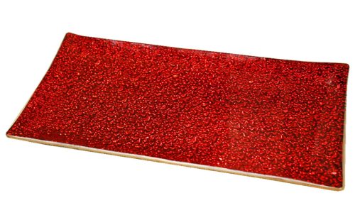 SCHÜSSEL GEPUNKTETES ROT 26*13CM