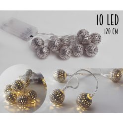 LED KUGELGIRLANDE WEISS 10LED 120CM