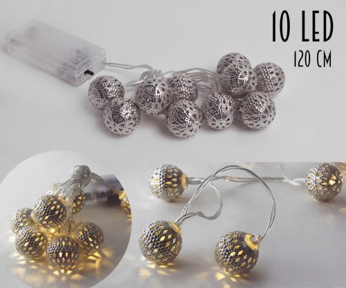 LED KUGELGIRLANDE WEISS 10LED 120CM