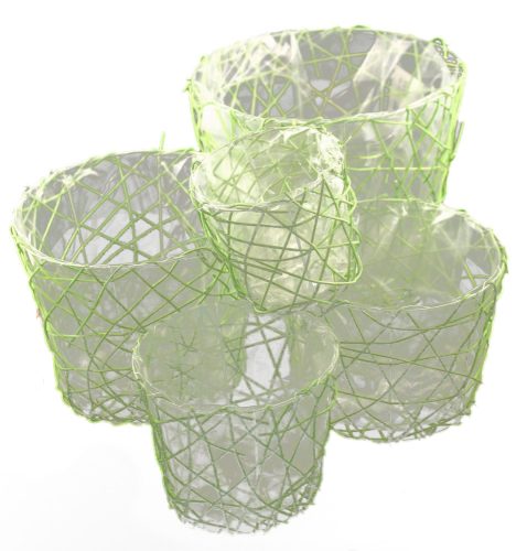BLUMENTOPF*5 GITTER GRÜN 5SET
