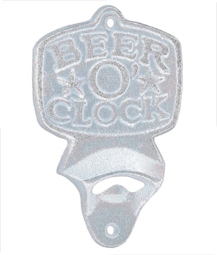 GUSSEISEN WANDFLASCHENÖFFNER WEISS 13*9