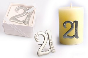 ZINNKERZENHALTER/KREUZ "21