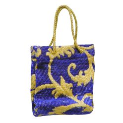 GESCHENKTASCHE BLAU-GOLD 13CM
