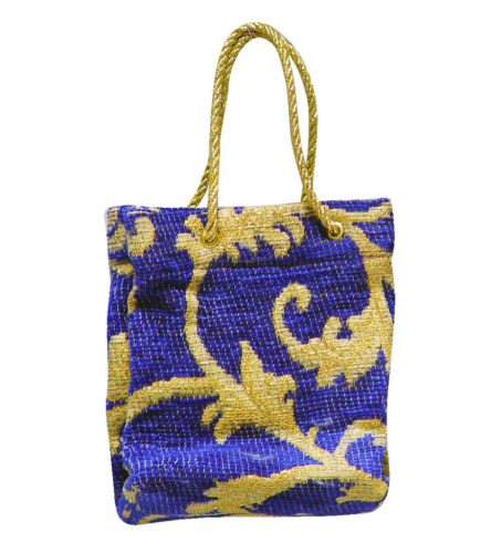 GESCHENKTASCHE BLAU-GOLD 13CM