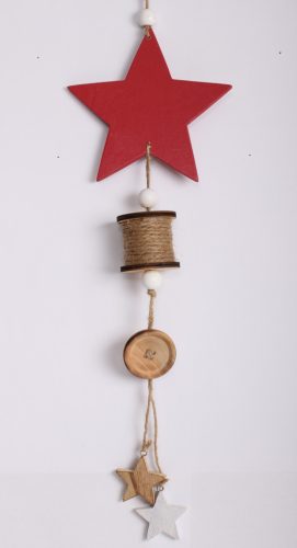 HOLZSTERN+SPULE/AUFHÄNGEN ROT60