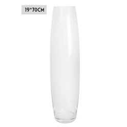 BAUCHIGE VASE WASSERKLAR 19*70