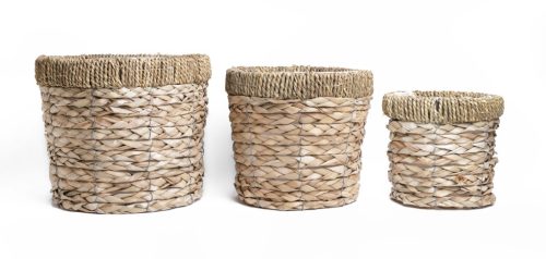 KORB KÜBEL*3 RUND+BEIGE NAT25