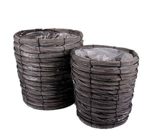 BINDEN WEIDENKORB*2 GRAU 18+22*24