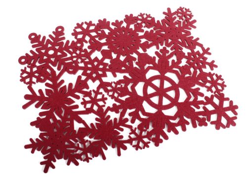 FILZ UNTERSETZER BORDEAUX SCHNEEFLOCKE 30*40