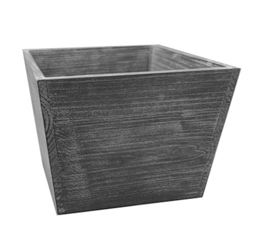 HOLZ BLUMENKÜBEL GRAU  17*17*12,5