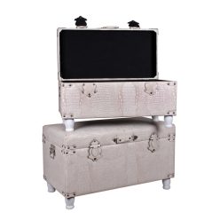 REISEKOFFER*2 HOLZ+PU KREM77+67
