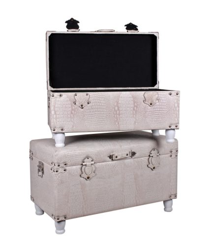 REISEKOFFER*2 HOLZ+PU KREM77+67