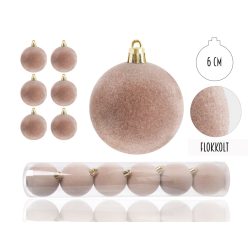 KD.KUGEL*6 FLOCKIG CREME 6CM