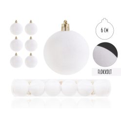 KD.KUGEL*6 FLOCKIG WEISS6CM