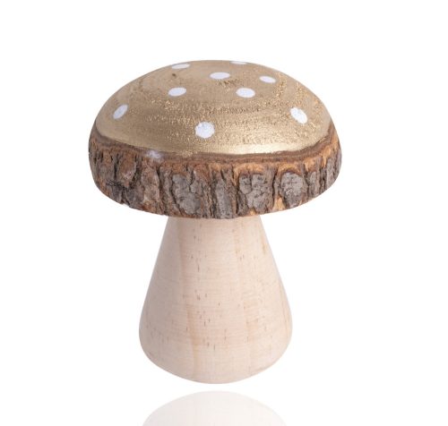 HOLZ PILZ BUNT GOLD PUNKTE8*10