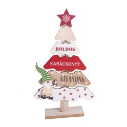 HOLZWEIHNACHTSBAUM+KUGEL ROSA/WEIß 33