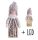 HOLZFIGUR+LED MÄDCHEN DUNKELROT 28*11
