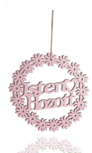 HOLZ.BLUMENKORB PINK HAT15