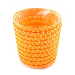 KUNST.GEFLOCHTENER BLUMENTOPF ORANGE 10