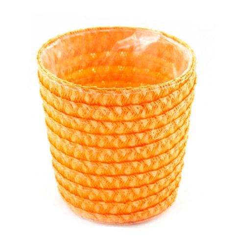KUNST.GEFLOCHTENER BLUMENTOPF ORANGE 10