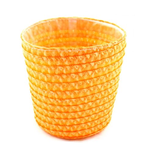 KUNST.GEFLOCHTENER BLUMENTOPF ORANGE 13