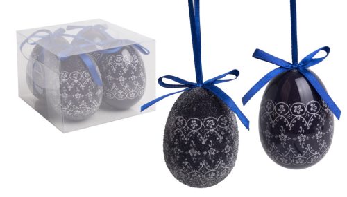 DEK.EIER*4 HELLBLAU MIT BLUMEN 7,5