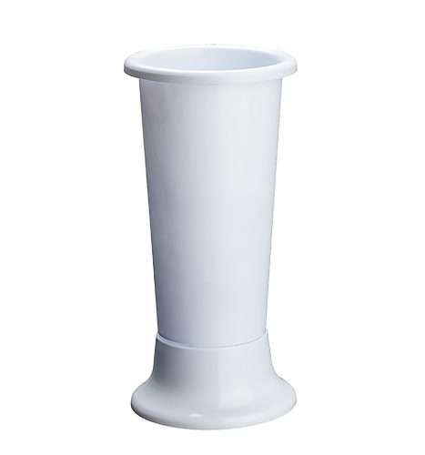 KUNSTSTOFFVASE+FUSS GRAU 11*25