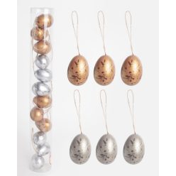 KUNSTSTOFFEIER*12 FARBIGE FLECKEN/HALTER6