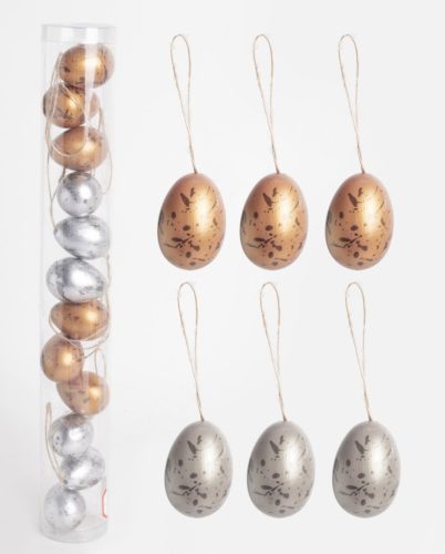 KUNSTSTOFFEIER*12 FARBIGE FLECKEN/HALTER6