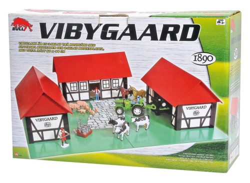 HOLZ BAUERNHOF SET 3HAUS+TIERE