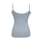 Damen Baumwoll-Zweiteiliges Unterwäsche-Set - klassischer Slip-Spaghettiträger-Top - grau - L