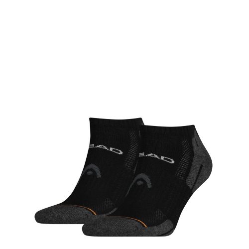 Head Unisex Performance Sneaker - atmungsaktive Halbplüschsohlen-Geheimsocken - 2 Paar/Packung - Schwarz - 35-38