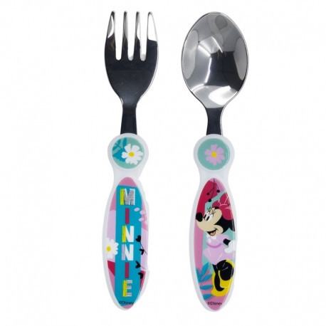 2 STÜCK ELLIPTISCHE METALLBESTECK-SET MINNIE MAUS VERSCHIEDENE MINNIE