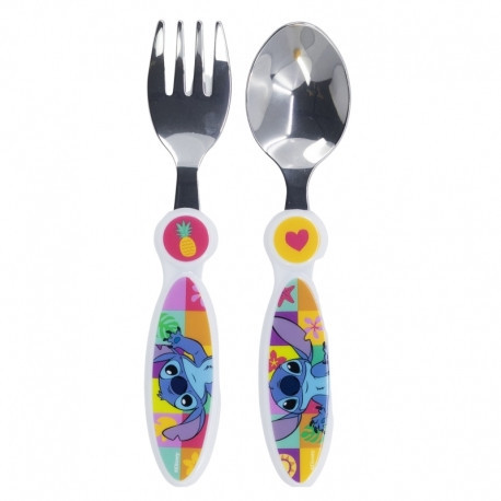 2-ER SET ELLIPTISCHE METALLBESTECK STITCH