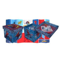   Spider-Man Spielzeugkorb 20L (4-in-1 Gesellschaftsspiel, Aufbewahrung, Sonnenschutz, Stuhl)