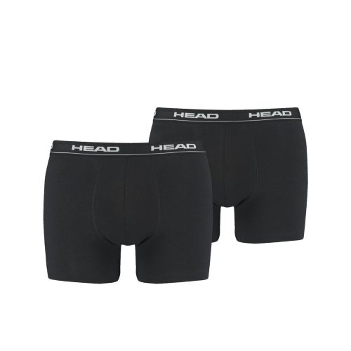 Head Basic Herrenunterhose - Baumwollboxershorts - 2 Stück/Packung - Schwarz - S