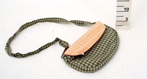 SCHULTERTASCHE GRÜN KARIERT 25CM