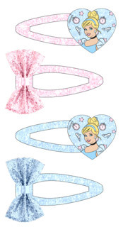 Disney Prinzessinnen (Cinderella) glitzerndes Haarspangen-Set 2 Stück