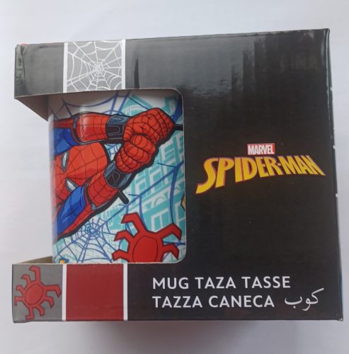 Keramik Frühstückstasse 450ml in Geschenkbox Spiderman