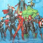 Langer dünner Baumwollkinderpyjama - Avengers - mit Gruppenbildmuster - Jersey - grau - 128