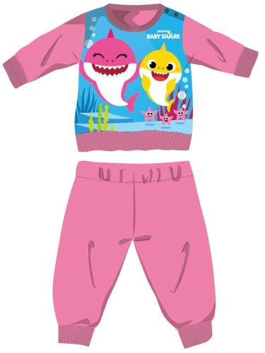 Baby Shark Winter Warmes Baby Pyjama - Baumwollflanell Pyjama - Rosa - 98
