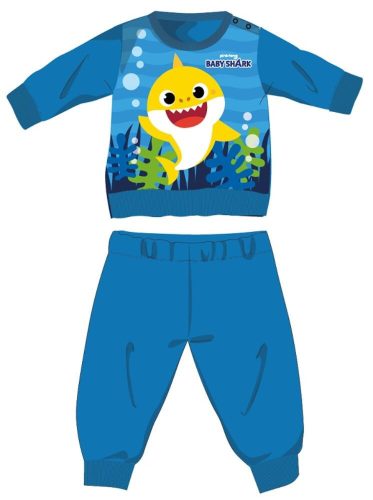 Baby Shark Winter Warmes Baby Pyjama - Baumwollflanell Pyjama - Hellblau - 86