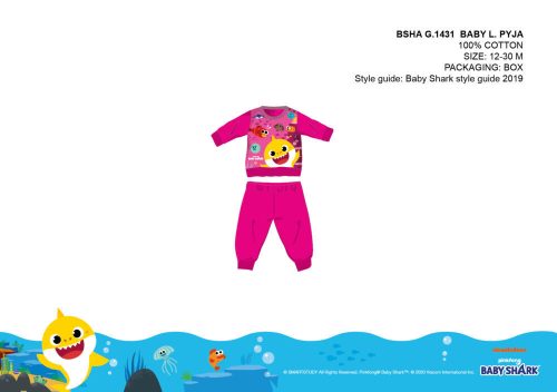 Baby Shark Baby Pyjama - Jersey Baumwollpyjama - pink - 80