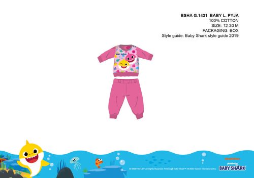 Baby Shark Baby Pyjama - Jersey Baumwollpyjama - dunkelrosa - 80