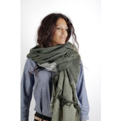 Cecilia Gallerani Schal - 200x98 cm - grün mit Fransen