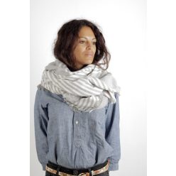 Cecilia Gallerani Schal - 140x140 cm - perlgrau, weiß