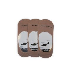   Pezzini unisex szilikonos titokzokni - 3 pár/csomag - pamut titokzokni - beige - 35-37
