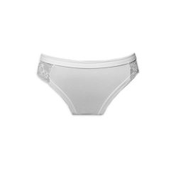   Damenunterhose - Hüftmodell - hinten mit Spitzenbesatz - weiß - S
